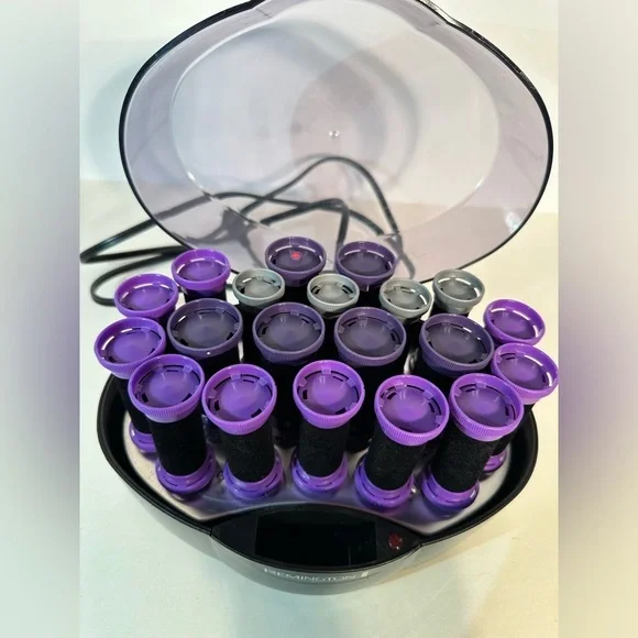 Remington KF 201 Velvet Hot Curlers Purple Grey No Clips 3 Sizes Tangle Free - Picture 2 of 5